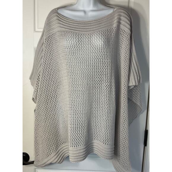 Bongo Beige Open Knit Shrug/Poncho Boho Peasant Cottage XL - Picture 1 of 7